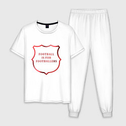 Пижама хлопковая мужская FC Barcelona Footballers 2022, цвет: белый