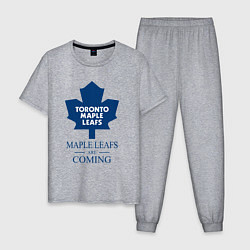 Пижама хлопковая мужская Toronto Maple Leafs are coming Торонто Мейпл Лифс, цвет: меланж