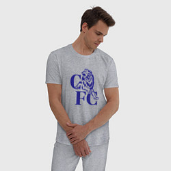 Пижама хлопковая мужская Chelsea Челси Ретро логотип, цвет: меланж — фото 2