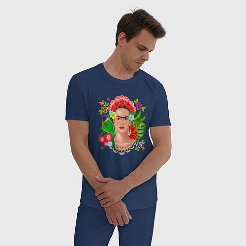 Мужская пижама Фрида Кало Мексика Художник Феминист / Тёмно-синий – фото 3