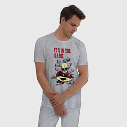 Пижама хлопковая мужская Череп, кости и фишки, цвет: меланж — фото 2