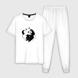 Мужская пижама Yin Yang Black And White Cats