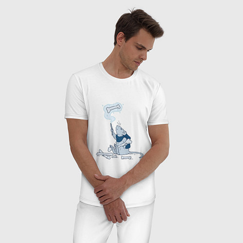 Мужская пижама Маленький маг на раскопках / Белый – фото 3