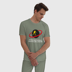Пижама хлопковая мужская Биатлон Лого, цвет: авокадо — фото 2