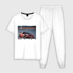 Пижама хлопковая мужская Mazda Motorsports Development, цвет: белый