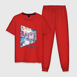 Пижама хлопковая мужская Тома, Аяка, Аято, цвет: красный
