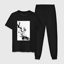 Пижама хлопковая мужская Опасный Аста, цвет: черный