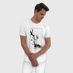 Пижама хлопковая мужская Опасный Аста, цвет: белый — фото 2