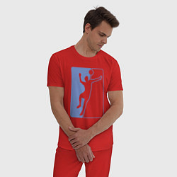 Пижама хлопковая мужская Style Volley, цвет: красный — фото 2