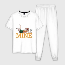 Пижама хлопковая мужская Volleyball - Mine, цвет: белый