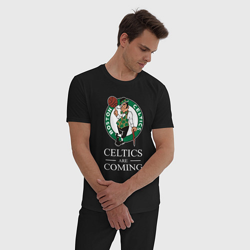 Мужская пижама Boston Celtics are coming Бостон Селтикс / Черный – фото 3