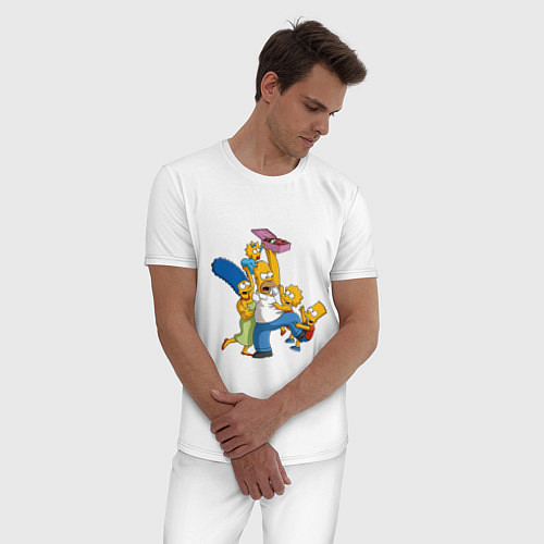 Мужская пижама Simpsons donuts / Белый – фото 3