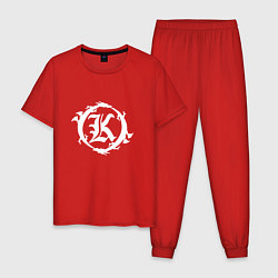 Пижама хлопковая мужская Кукрыниксы логотип, цвет: красный