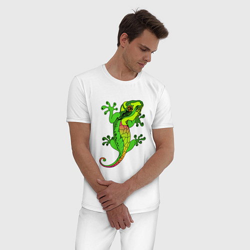 Мужская пижама Ящерица Lizard / Белый – фото 3