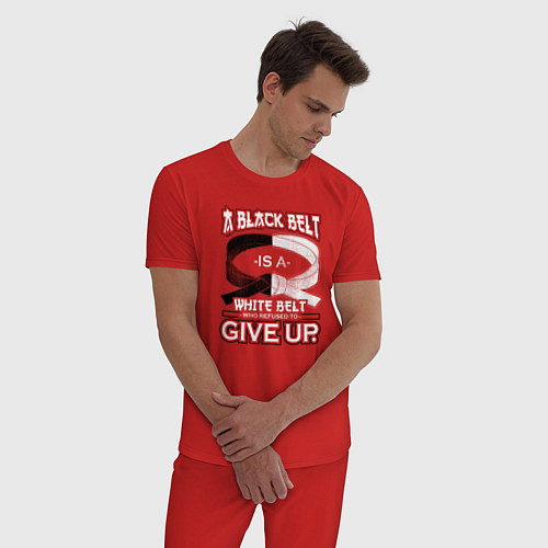 Мужская пижама Черный пояс - это белый пояс, который отказался сд / Красный – фото 3