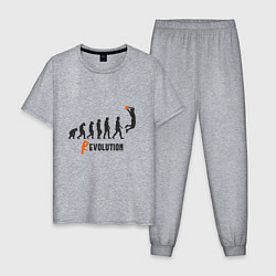 Пижама хлопковая мужская Баскетбольная революция, цвет: меланж