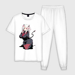 Пижама хлопковая мужская Модеус - Похотливый Демон, цвет: белый