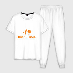 Пижама хлопковая мужская Buy Basketball, цвет: белый