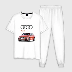 Пижама хлопковая мужская Audi Germany Prestige, цвет: белый