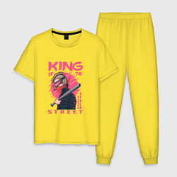 Пижама хлопковая мужская Cyberpunk King of the street, цвет: желтый