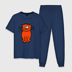 Мужская пижама Забаный красный кот