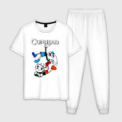 Пижама хлопковая мужская Cuphead Show, цвет: белый