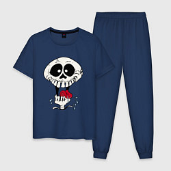 Пижама хлопковая мужская Smile Hype Skull, цвет: тёмно-синий