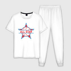 Пижама хлопковая мужская NBA All-Star, цвет: белый