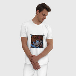 Пижама хлопковая мужская Псих Тарталья, цвет: белый — фото 2