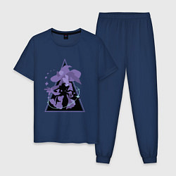 Пижама хлопковая мужская Genshin Impact MonaМона, цвет: тёмно-синий