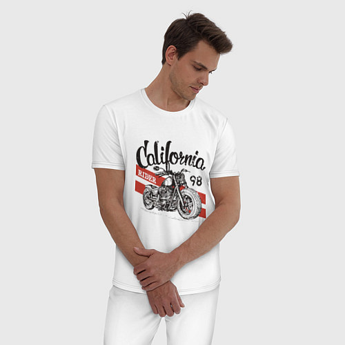 Мужская пижама California Rider Motorcycle Races / Белый – фото 3
