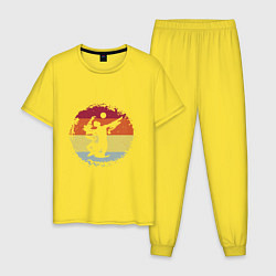 Пижама хлопковая мужская Tasty Volleyball, цвет: желтый