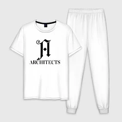 Пижама хлопковая мужская Architects epitaph, цвет: белый