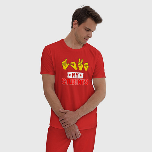 Мужская пижама Люблю своих учеников / Красный – фото 3