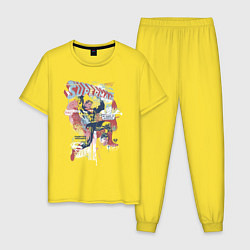 Пижама хлопковая мужская СуперКларк, цвет: желтый