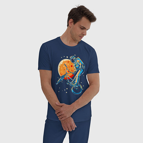 Мужская пижама Космический байкер / Тёмно-синий – фото 3