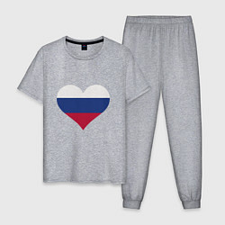 Мужская пижама Сердце - Россия