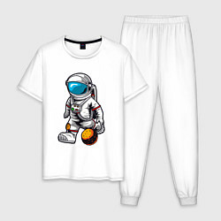 Мужская пижама Космонавт играет планетой