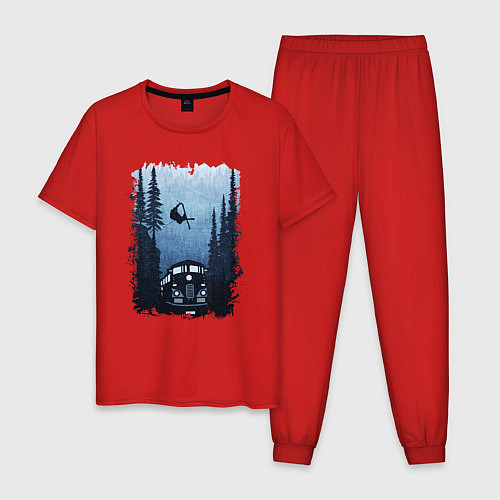 Мужская пижама Через Поезд / Красный – фото 1