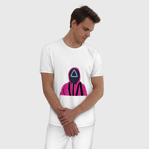 Мужская пижама Squid game розовый / Белый – фото 3