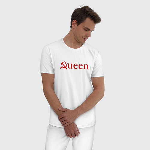 Мужская пижама Queen Серп и Молот Надпись / Белый – фото 3