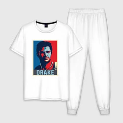 Пижама хлопковая мужская Uncharted Drake, цвет: белый