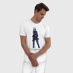 Пижама хлопковая мужская TITANFALL BLUE ART титанфолл, цвет: белый — фото 2