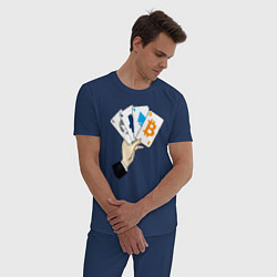 Пижама хлопковая мужская Криптовалютные карты, цвет: тёмно-синий — фото 2
