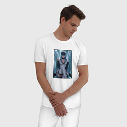 Пижама хлопковая мужская Красотка Эсдэт, цвет: белый — фото 2