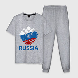 Пижама хлопковая мужская Russia, цвет: меланж