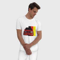 Пижама хлопковая мужская BMW - Germany, цвет: белый — фото 2
