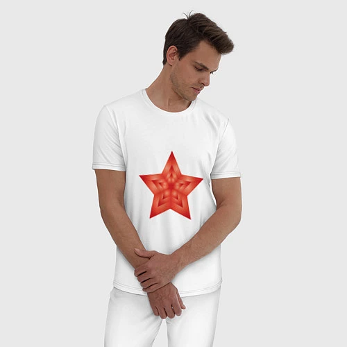 Мужская пижама Звезда векторная / Белый – фото 3