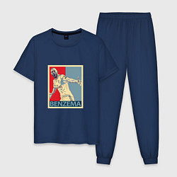 Пижама хлопковая мужская Madrid - Benzema, цвет: тёмно-синий