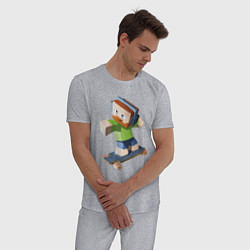 Пижама хлопковая мужская Minecraft Skater Video game, цвет: меланж — фото 2